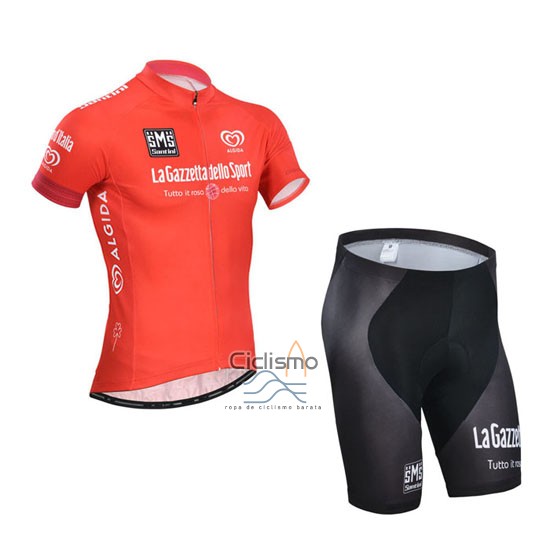 Giro d'Italia Ropa Ciclismo Culotte Corto 2014 Hombre Mangas Cortas Rojo